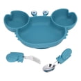 thumbnail image 2 of Silicone Suction Plate, Safe Anti Slip Stain   Cute High Temperature  Toddler Plates  For Kids ,Green,Blue, 2 of 8