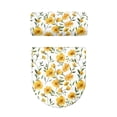 thumbnail image 5 of COEQINE Universal Toilet Lid Cover and Toilet Tank Cover, Breathable Stretchable Easy to Clean Toilet Lid Dust Cover 2 Piece Set, Yellow Flower Leaf White, 5 of 7