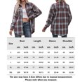 thumbnail image 2 of Camisa A Cuadros Blusas de otoño para mujer Blusas de camisa con cuello de solapa con bolsillo Cuello en V Traje diario Ygjytge Marrón L para Mujer, 2 of 7