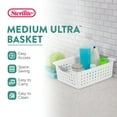 thumbnail image 3 of Sterilite Medium Ultra Plastic Storage Organizer Basket, White, (24 Pack), 3 of 10