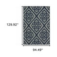 thumbnail image 5 of 8' X 11' Navy Geometric Stain Resistant Indoor Outdoor Area Rug, 5 of 5