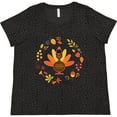 thumbnail image 3 of Inktastic Thanksgiving Turkey Fall Holiday Wreath Women's Plus Size T-Shirt, 3 of 5