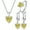 Yellow, variant on Xinyolin 1 Set Necklace Jewelry Set Multi-colored Love Heart Pendant Dainty Gift Minimalist Drop Earrings Open Ring Kit Fashion Jewelry