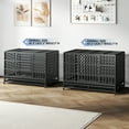thumbnail image 5 of YOKWOK 54" Heavy Duty Dog Crate for Large Dogs, Spacious Metal Dog Crate with 4 Locking Wheels, Disassembling Styles, Dog Kennel for Home Decor & Easy Mobility, Black, 5 of 6
