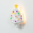 thumbnail image 2 of Northlight Retro Tree Ceramic Christmas Night Light - 7" - White, 2 of 9