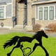 thumbnail image 1 of Estaca de caballo decoración de jardín de hierro – Escultura de arte de hierro hueco luminoso 30x30cm, adorno de césped exterior resistente a la intemperie para jardín y patio, regalo artesanal, 1 of 6
