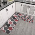 thumbnail image 2 of Red and Black Ethnic Geometric Pattern Kitchen Rugs Sets Of 2,Anti Fatigue Kitchen Mat Rugs Non Slip Washable,Decorative Kitchen Floor Mats for Kitchen,Sink,Laundry,17"x30"+17"x47", 2 of 7