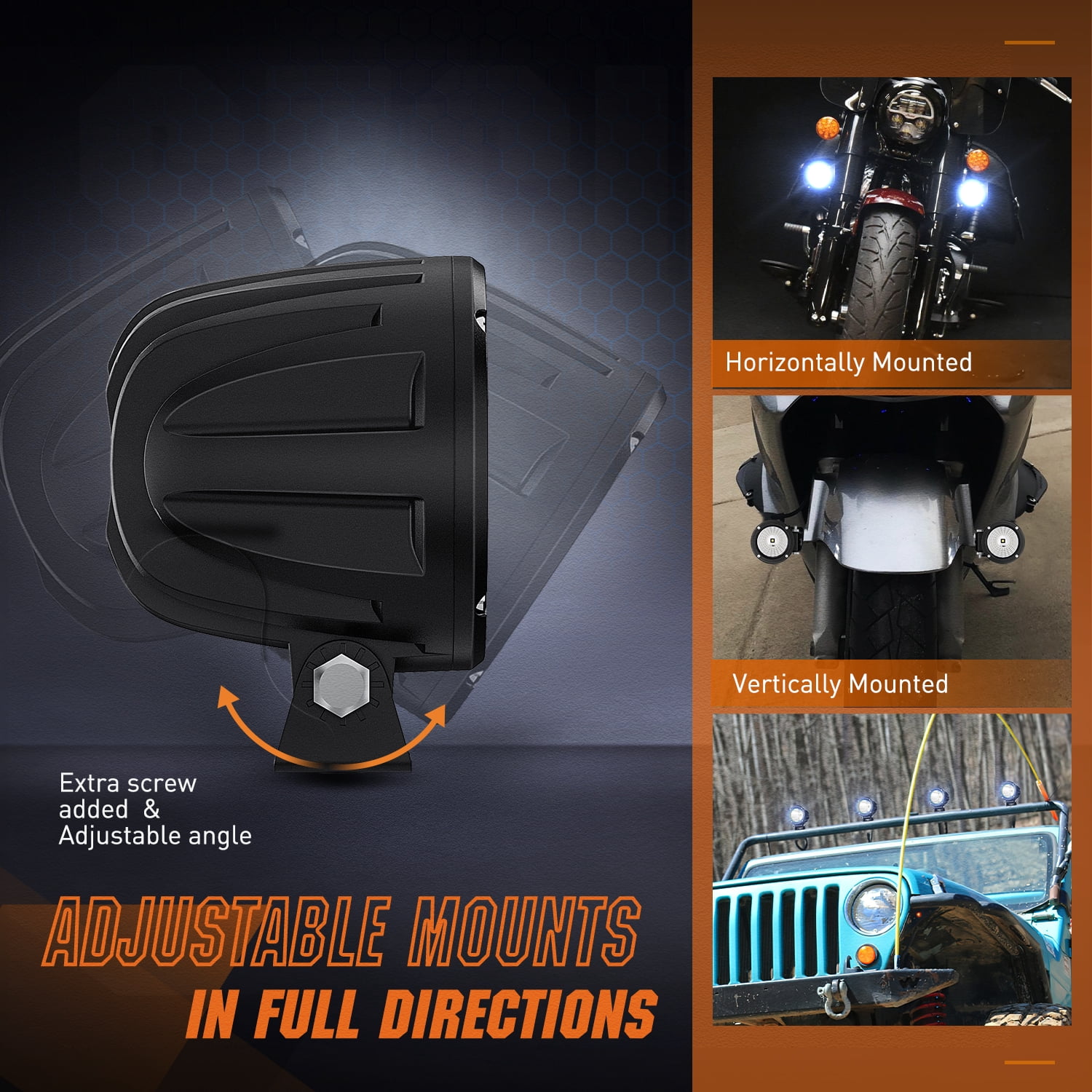 Nilight Led Light Pods 2PCS 3Inch Flood Round Led Offroad Fog Light 1080LM Built-in EMC Driving Lights Auxiliary Light for Motorcycle Motorbike SUV ATV Truck Boat Tractor Forklift, 2 Years Warranty