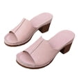 thumbnail image 6 of Npasoilc High Chunky Heel Fish Mouth Sandals for Women,Strappy Metal Buckle Open Toe Summer Beach Slippers with Arch Support Non-Slip Breathable Cushioned for Vacation, 6 of 9