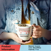 Votum Large Cute Handmade Llama Mug 18.6 oz. White Ceramic Coffee Cup