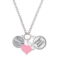 thumbnail image 1 of Delight Jewelry Silvertone Raphael Angel - Round Seal - Light Pink Heart Nurse Strong Zoe Necklace, 1 of 4