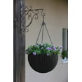 Keter Resin Rattan Set of 2 Round Hanging Planter Baskets for Indoor