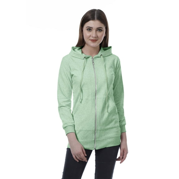 Moomaya Womens Zip Up Hoodie Full Sleeves Top w/ Pockets Casual Hoodies