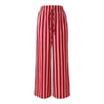 thumbnail image 3 of Stralyhd Palazzo Pants for Women Straight Leg 2026 Summer Striped Pants Casual Flowy Lounge Pants Drawstring Elastic Waisted Trousers with Pockets Red XL, 3 of 7