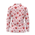 thumbnail image 3 of Uorisanigo Cherry Hearts Women's Long Sleeve Golf Shirt Soft Zip Up Collar Athletic Polo Workout Tops Casual Fashionable Workout Tops for Women, 3 of 7
