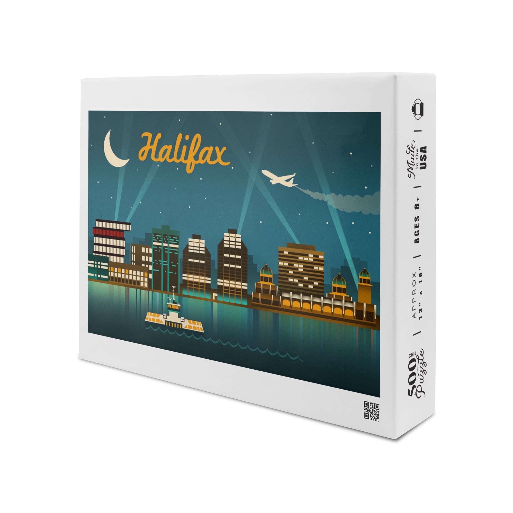 Halifax, Nova Scotia, Retro Skyline (19x27 inches, Premium 500 Piece