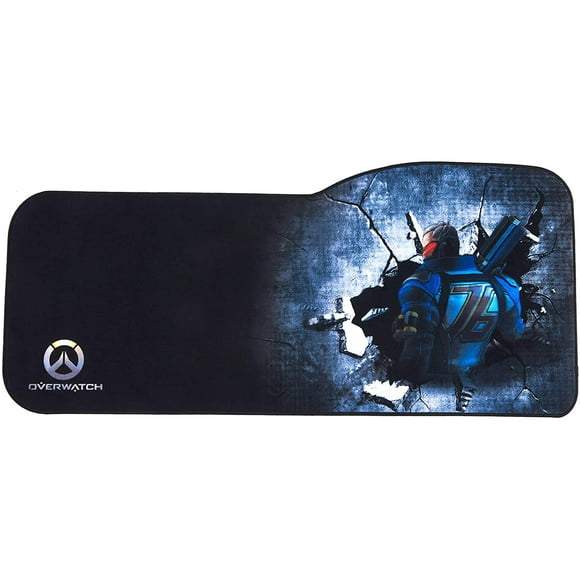 Professional Gaming Mouse Pad Curved Extended Size Large Computer Laptop Keyboard Desk Mat Waterproof Mousepad with Stitched Edges Anti Slip Rubber Base for School Office Home (Overwatch Soldier)