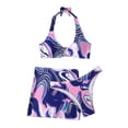 thumbnail image 2 of CEHVOM Ladies Three-piece Bikini Three-piece Short Skirt With Chest Pad Without Underwire, 2 of 5