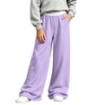 thumbnail image 7 of Edvintorg Sweatpants for Girls Solid Color Elastic Waisted Casual Jogger Loose Wide Leg Workout Pant with Pocket Teen Girl Clothes Size 5-15, 7 of 7