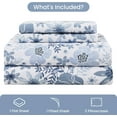 thumbnail image 2 of Floral Queen Sheets Soft Breathable Microfiber Vintage Printed Bed Sheet Set Deep Pocket Fitted Sheet Included Flower Pattern, 2 of 8