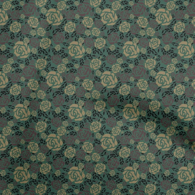 oneOone Georgette Viscose Forest Green Fabric Abstract Floral Sewing Craft Projects Fabric Prints By Yard 42 Inch Wide