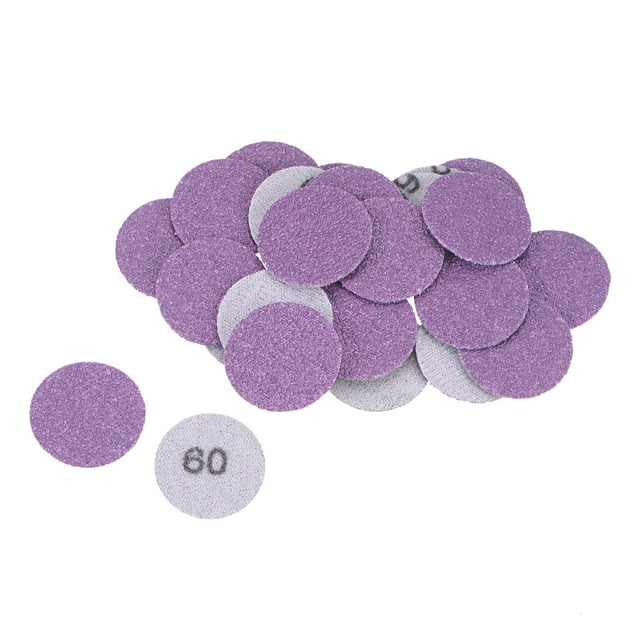 Unique Bargains 25 Pack 1-Inch Purple Sanding Discs 60 Grits Hook & Loop Professional Aluminum Oxide Sandpaper Mini Size
