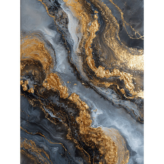 Gold Marbling Texture Abstract Canvas Print, Suitable for Living Room, Bedroom, Office, Hotel, Entryway Decor