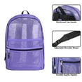 thumbnail image 2 of Solid Color Transparent See Through Mesh Stadium Approved Backpack for Travel and Commuting in Purple, 2 of 7
