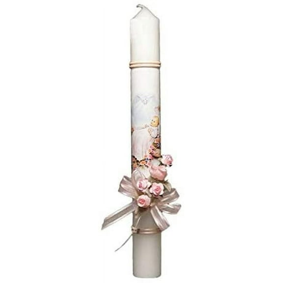 Lowpricesupply Baptism Candle, Unscented, Pink