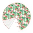thumbnail image 2 of Daiia Flamingo And Monstera Drawing Merry Christmas Tree Skirt , Xmas Large Lace-up Tree Skirt, Santa Snowflakes Rustic Home Decorations New Year Party Farmhouse Decor-36", 2 of 7