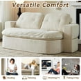 thumbnail image 7 of 78.75" Convertible Folding Sofa Bed Full Size, Memory Foam Floor Couch with 2 Pillows, Boneless Loveseat Sleeper with Removable Cushion, Corduroy Curved Couch Bed for Living Room, Cream, 7 of 7