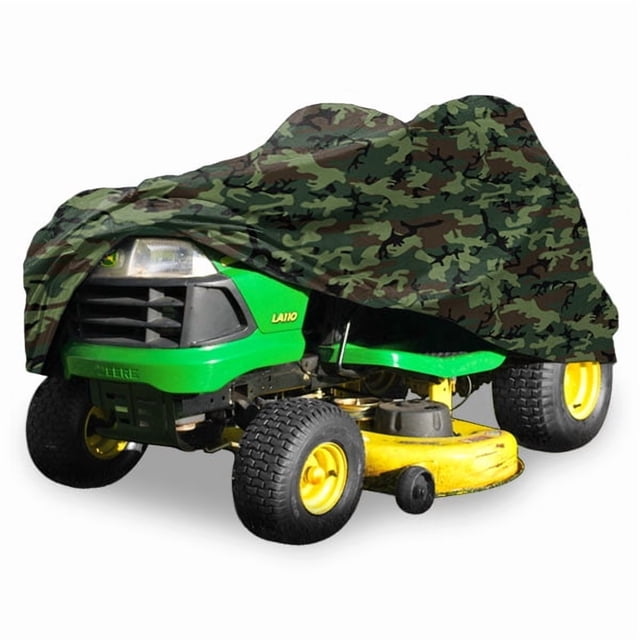 NEH Deluxe Riding Lawn Mower Tractor Cover Fits Decks up to 54" - Camouflage - Water and Sunray Resistant Storage Cover