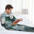 thumbnail image 5 of KLL Cloud Sky Green Dragon Sleepwear Mens Flannel Pajamas,Long Cotton Pj Set, 5 of 7