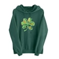 thumbnail image 5 of Chandails à Capuchon pour Femmes de la Saint-Patrick 2026 à Manches Longues avec Graphique de Trèfle et Poches, 5 of 5