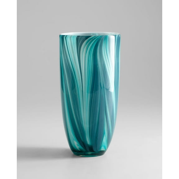 5182-Cyan lighting-Turin - Large Vase-12 Inches Tall and 6 Inches Wide