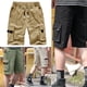 thumbnail image 5 of Pantalones cortos cargo para hombre, cintura elástica, corte relajado, pantalones cortos de trabajo informales de algodón para verano, 5 of 5
