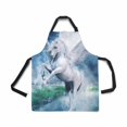 thumbnail image 2 of ASHLEIGH 3D Fantasy White Pegasus Flying over Lake At Night Chef Aprons Professional Kitchen Chef Bib Apron with Pockets Adjustable Neck Strap, 2 of 2