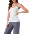 thumbnail image 4 of INSPIRE CHIC Womens Camisole V Neck Sleeveless Cami Undershirt Spaghetti Strap Tank Pajama Tops S White, 4 of 6