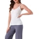 thumbnail image 4 of Camiseta sin mangas de cuello en V para mujer INSPIRE CHIC, top de pijama de tirantes finos, color blanco, 4 of 6
