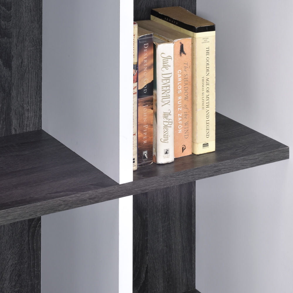 Kepooman 4 Layers Modern Reversible Wood Diy Organizer Display Rack for Home Office, Black Kepooman 4 Layers Modern Reversible Wood Diy Organizer Display Rack for Home Office, Black