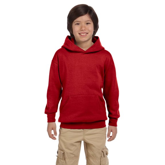 Hanes Youth Ecosmart Pullover Hood , P473 , Deep Red , Medium