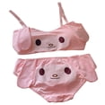 thumbnail image 1 of Pyjama Kawaii pour Femmes Bretelles Spaghetti Chien/lapin Crop Top Shorts, 1 of 5