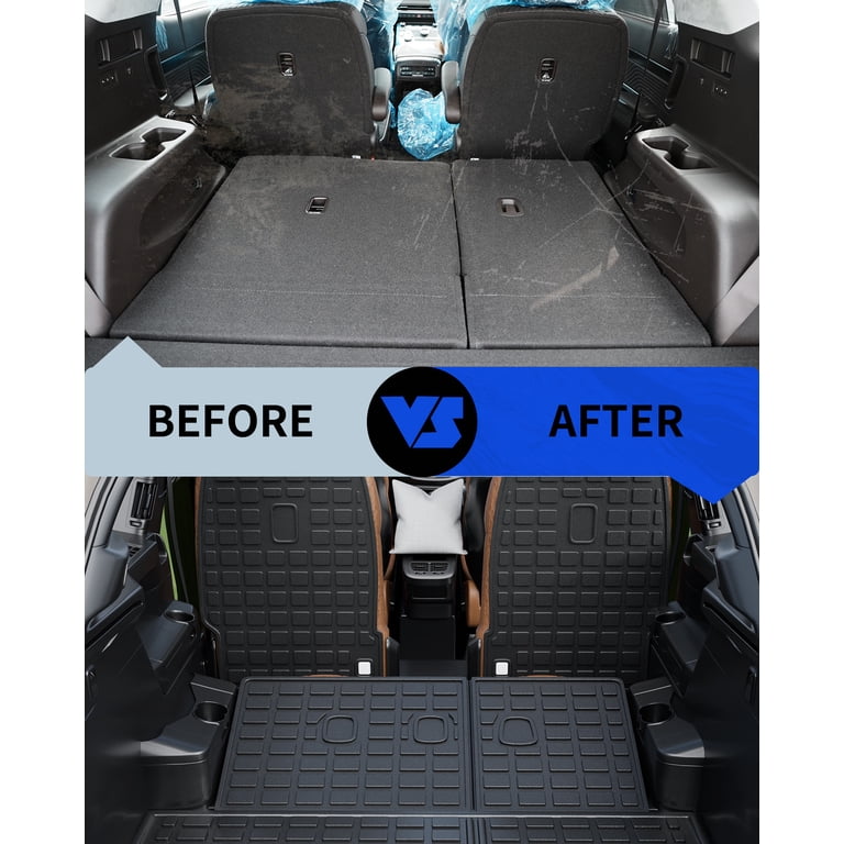 All-Season TPE Floor Mat Set + Trunk Liner For 2020-2024 Hyundai Palisade - 3 Rows, Black, Waterproof
