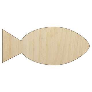 Homoyoyo 100 Pcs Wooden Solid Fish Wood Shapes Wood Slices Wooden Craft  Shapes Wood Plates Wood Fish Cutouts Natural Sea Card Making Embellishments