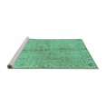 thumbnail image 2 of Ahgly Company Machine Washable Indoor Round Abstract Turquoise Blue Contemporary Area Rugs, 3' Round, 2 of 4