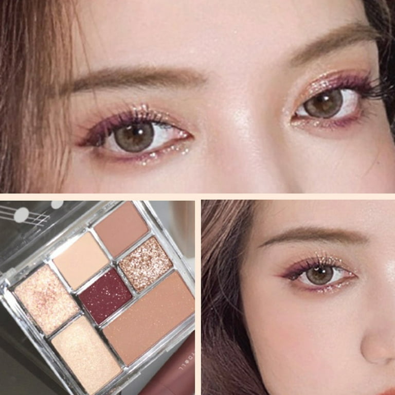 Mairbeon Eye Shadow Pallette 7 Color Earth Tone Flash Natural Brown Soft  Makeup Looking Eyes Makeup(Grey) 