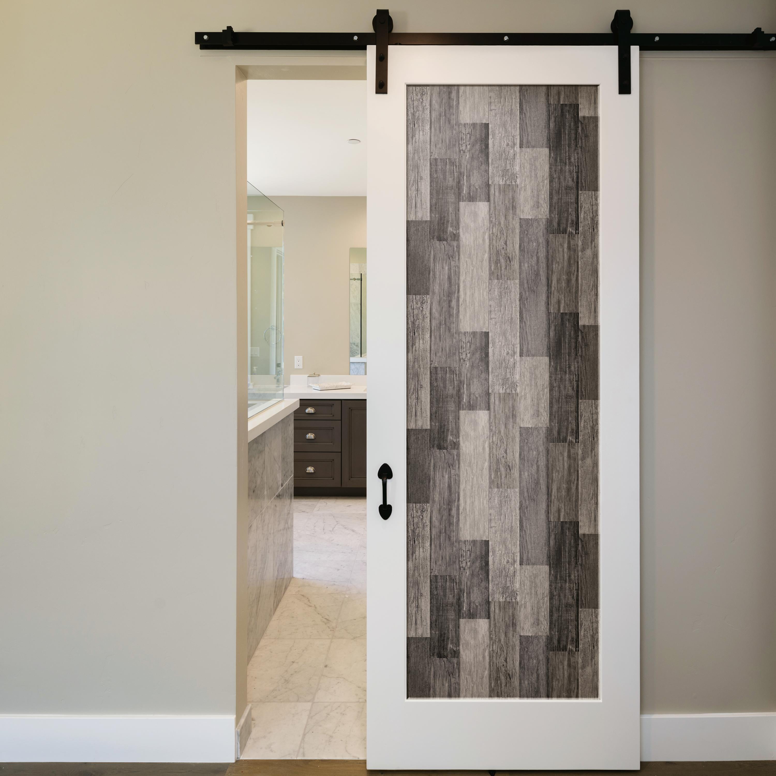 RoomMates Weathered Wood Plank Black Peel and Stick Wallpaper, 20.5 in x 16.5 ft