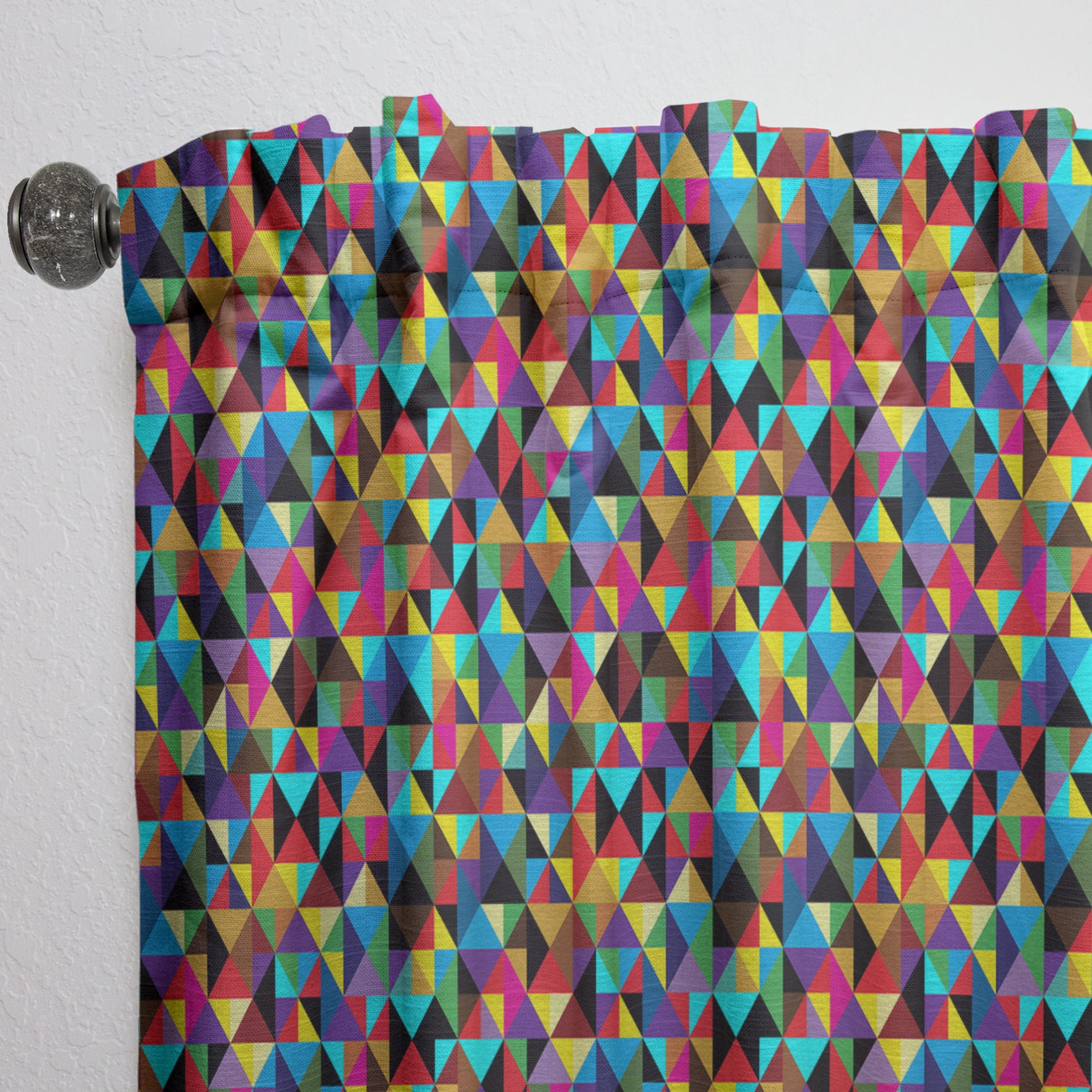 Designart 'Triangular Shapes Colourfields III' Modern Curtain Panel
