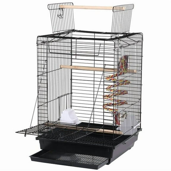 Wubio 23" Play Open Top Travel Bird Cage Carrier for Canary Cockatiel Small Parrots