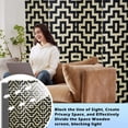 thumbnail image 3 of 4 Panel Room Dividers Foldable Privacy Screen Decorative Indoor Screen 6TF Wooden Office Dividers Partition Wall for Home, Office, Bedroom, Diamond, 3 of 7